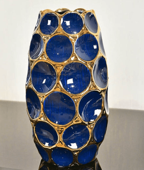 moderne-bloemenvaas-blauw-goud-randje